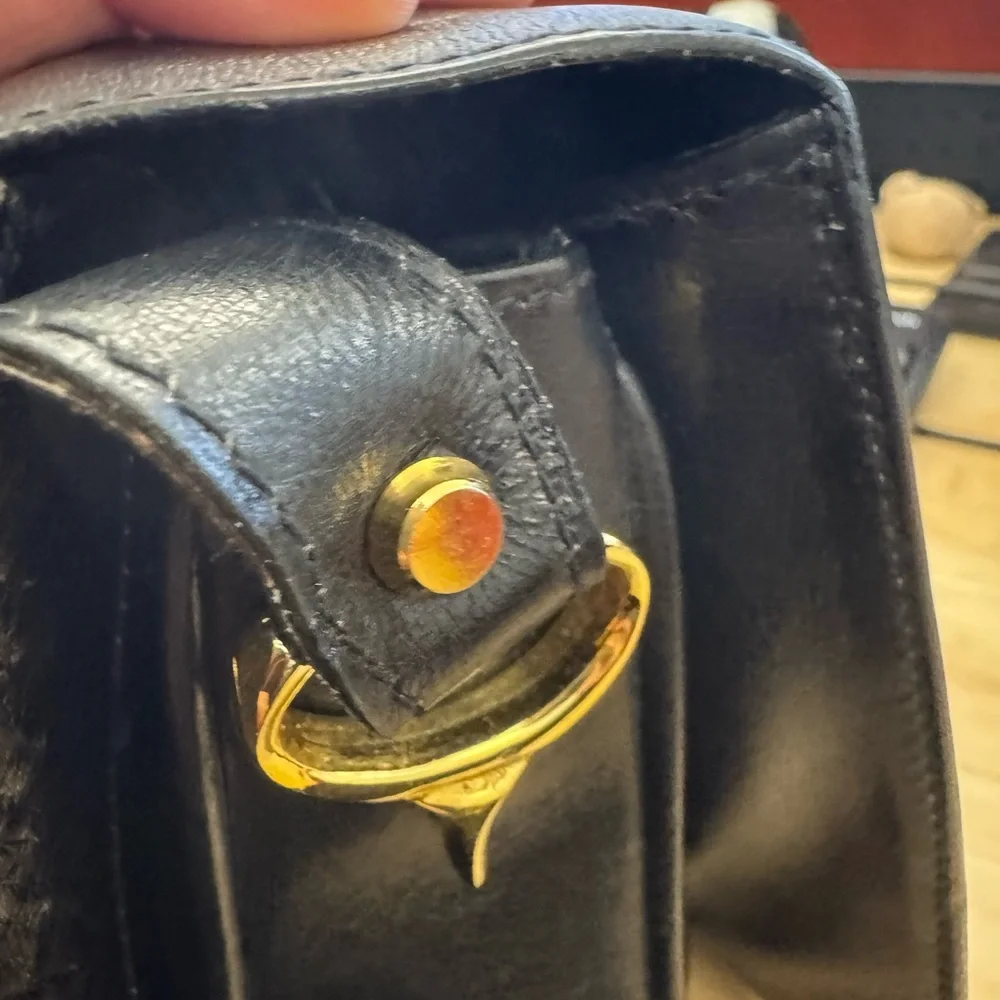 Celine Black and Gold Crossbody Bag with Ornate Clasp - Picture 4 of 12